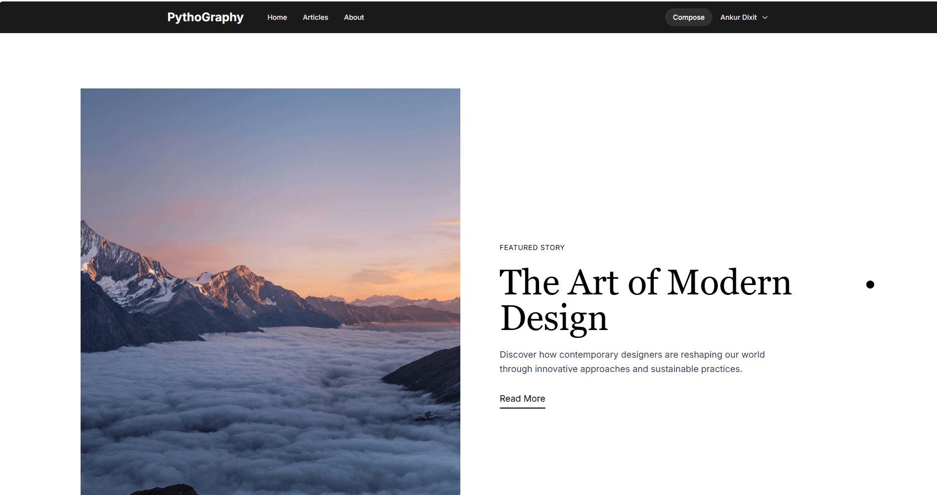 PythoGraphy - Personal Blog Platform